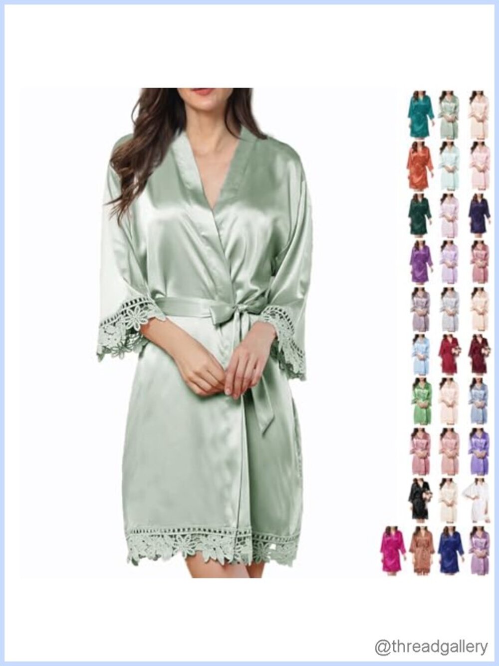 Silk Satin Robe Kimono Lace Bridal Dressing Gown Sleepwear